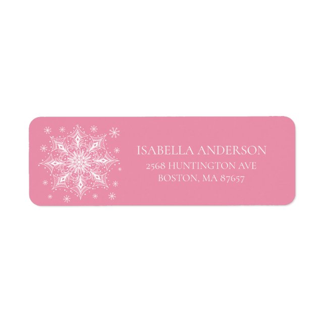 Winter Snowflake Address Label (Front)