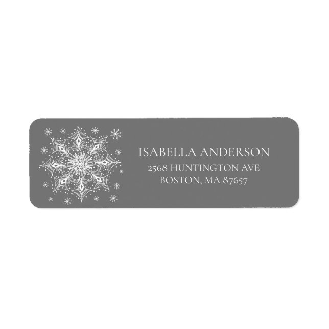 Winter Snowflake Address Label (Front)