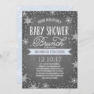 Winter Snowflake Baby Shower Brunch Chalkboard Invitation
