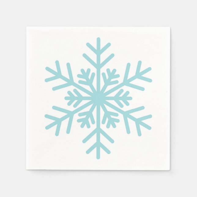 Winter Snowflake Baby Shower Cocktail Napkin (Front)
