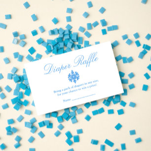 Winter Snowflake Baby Shower Diaper Raffle Card