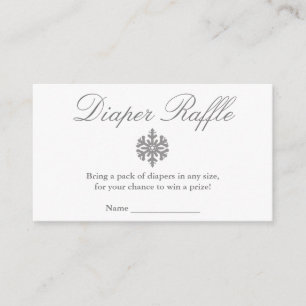 Winter Snowflake Baby Shower Diaper Raffle Card