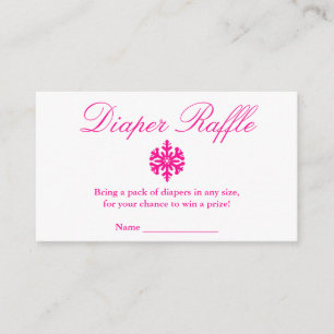 Winter Snowflake Baby Shower Diaper Raffle Card