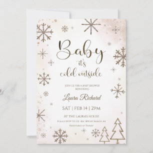 Winter  snowflake baby shower  invitation