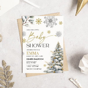 Winter Snowflake Baby Shower Invitation