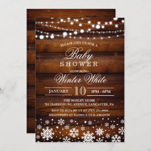 Winter Snowflake Baby Shower Invitation