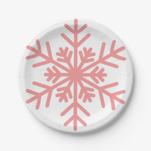 Winter Snowflake Baby Shower Paper Plates Girl