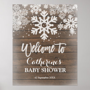 Winter snowflake Baby Shower Welcome Sign