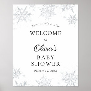 Winter Snowflake Baby Shower Welcome Sign