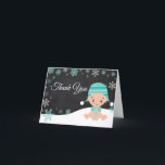 Winter Snowflake Baby Teal Thank You Card<br><div class="desc">Winter Snowflake Baby Teal Thank You Card</div>