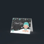 Winter Snowflake Baby Teal Thank You Card<br><div class="desc">Winter Snowflake Baby Teal Thank You Card</div>