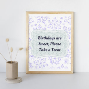 Winter Snowflake Birthday Party Sign