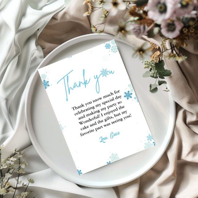Winter Snowflake Birthday Thank You Card (Creator Uploaded)