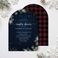 Winter Snowflake Blue Plaid Couples Bridal Shower