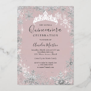 Winter Snowflake Blush Silver Quinceanera
