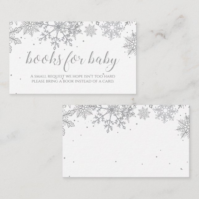 Winter Snowflake Books for baby Enclosure Card (Front/Back)
