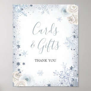 Winter Snowflake Bridal Shower Cards and Gifts Poster