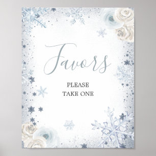 Winter Snowflake Bridal Shower Favours Poster