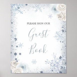 Winter Snowflake Bridal Shower Guest Book