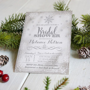 Winter Snowflake Bridal Shower Invitation
