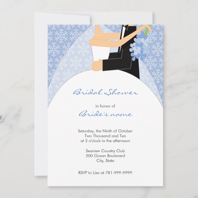 Winter Snowflake Bridal Shower Invitations (Front)