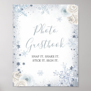 Winter Snowflake Bridal Shower Photo Guestbook