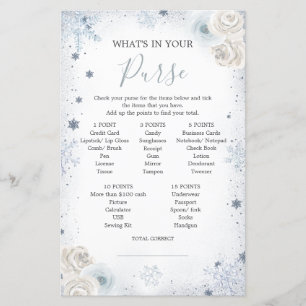 Winter Snowflake Bridal Shower Purse Game