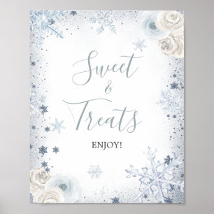 Winter Snowflake Bridal Shower Sweet Treats Poster