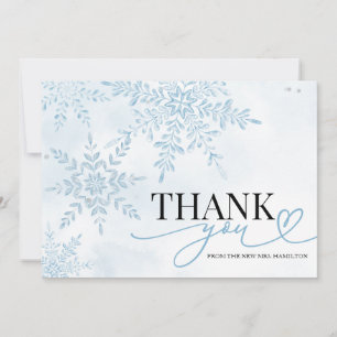 Winter Snowflake Bridal Shower Thank You Card
