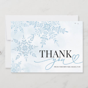 Winter Snowflake Bridal Shower Thank You Card