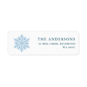 Winter snowflake Christmas return address