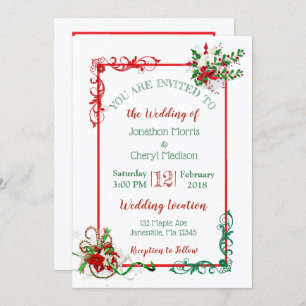 Winter Snowflake Christmas Wedding Invitations