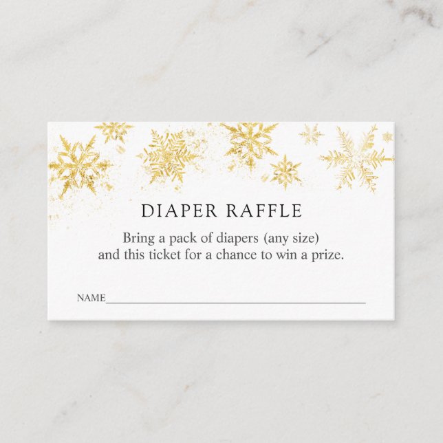 Winter Snowflake Diaper Raffle Ticket Enclosure Ca (Front)