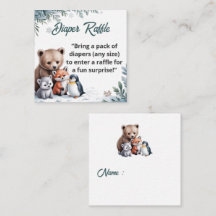 Winter Snowflake Diaper Raffle Ticket Insert