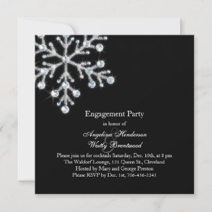 Winter Snowflake Engagement Party Invitation