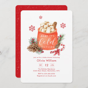 Winter Snowflake Festive Coffee Smore Baby Shower Invitation
