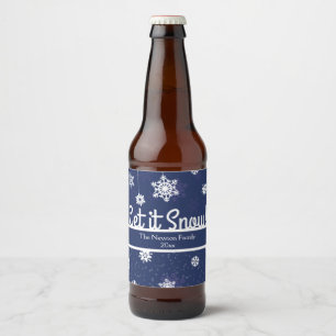 Winter Snowflake, Holiday Beer Bottle Label
