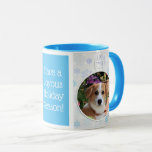 Winter Snowflake Holiday Photo Mug<br><div class="desc">Winter snowflakes behind holiday ornaments that frame photos of your loved ones. Customise with your own holiday greeting!</div>