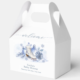 Winter Snowflake Ice Skate Baby Shower Welcome Favour Box
