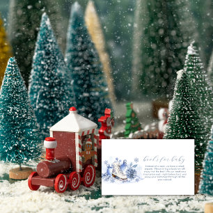 Winter Snowflake Ice Skate Books For Baby Shower Enclosure Card