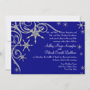 Winter Snowflake Jewels n Bling Swirl Wedding Card