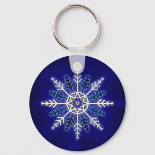 Winter Snowflake Key Ring