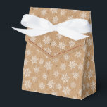 Winter Snowflake Kraft Printed Holiday Favour Box<br><div class="desc">Kraft printed favour box with ribbon bow. Box is emblazoned with white and grey snowflakes of varying sizes. Perfect for party take-aways, host gifts, baked goods, and more. Design printed with a faux (simulated) Kraft pattern. Design is available in a curated collection of modern holiday colours. Contact us for any...</div>