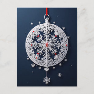 🎄 Winter Snowflake Ornament Elegance ❄️ Festive Postcard
