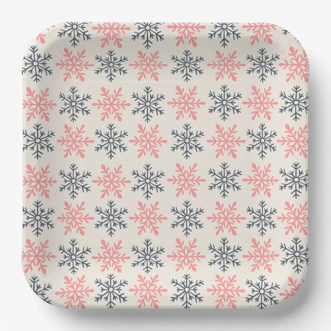 Winter Snowflake Paper Plate (Front)
