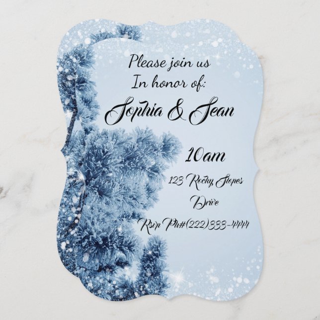 Winter Snowflake Personalise Destiny Destiny'S Invitation (Front/Back)