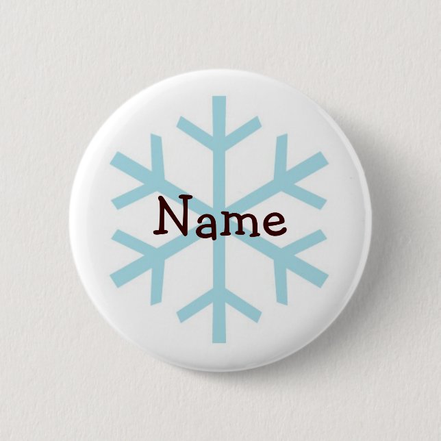 Winter Snowflake Personalised Gifts 6 Cm Round Badge (Front)