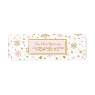 Winter Snowflake Pink Gold Birthday Shower Holiday