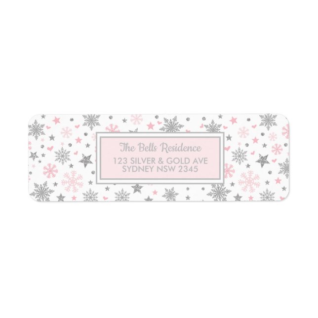 Winter Snowflake Pink Silver Birthday Party Shower (Front)
