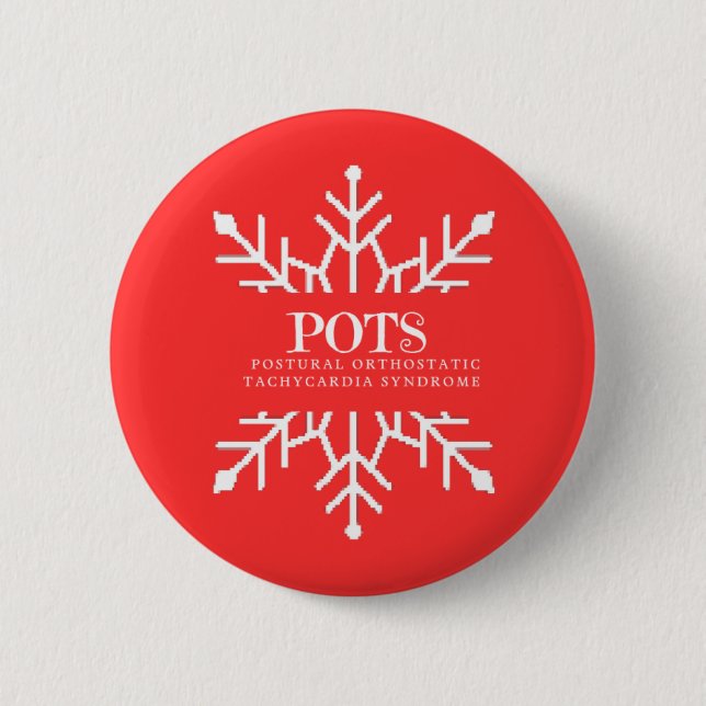 Winter Snowflake Pots  6 Cm Round Badge (Front)